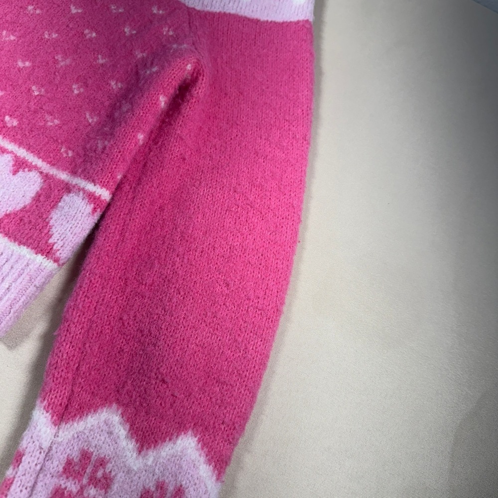 LoveShackFancy Dimples Pink Heart Bow Cropped Cardigan Sweater Size M Coquette - Picture 14 of 15
